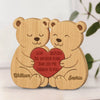 Custom Bear Shaped Wooden Art Puzzle - Personalized Anniversary Wedding Gifts For Husband And Wife, Him And Her - Destined To Meet You