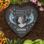 Custom Photo Angel Wing Memorial Gifts for Grandma - Personalized Memorial Stone