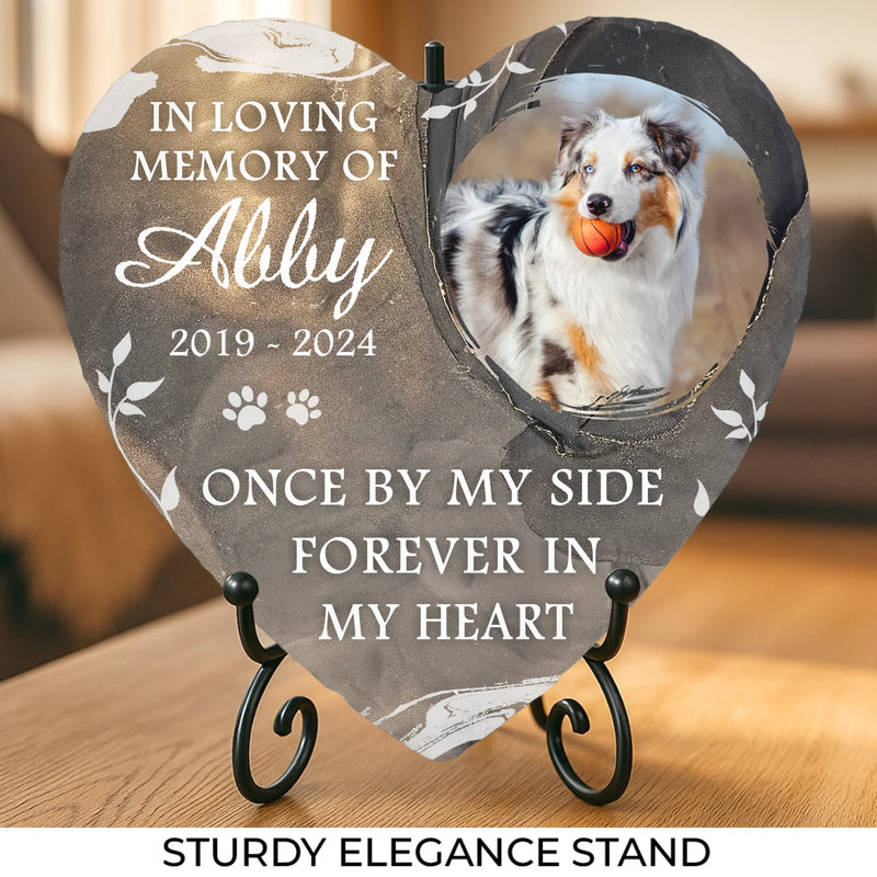 Memorial Personalized Custom Heart Shaped Stone With Stand - New Arrival, Christmas Gift, Sympathy Gift For Pet Owners, Pet Lovers, Garden Memorial Stone AMZ