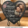 Custom Photo Together Is My Favorite Place To Be - Couple Personalized Custom Heart Shaped Stone With Stand - Gift For Husband Wife, Anniversary