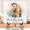 Custom Photo I Love You Forever - Couple Personalized Custom Square Shaped Stone With Stand - Christmas Gift For Husband Wife, Anniversary