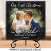 Custom Photo Christmas Is Sweeter With You By My Side - Couple Personalized Custom Square Shaped Stone With Stand - Christmas Gift For Husband Wife, Anniversary, First Christmas