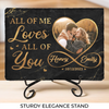 Custom Photo A True Love Story Never Ends - Couple Personalized Custom Rectangle Shaped Stone With Stand - Gift For Husband Wife, Anniversary