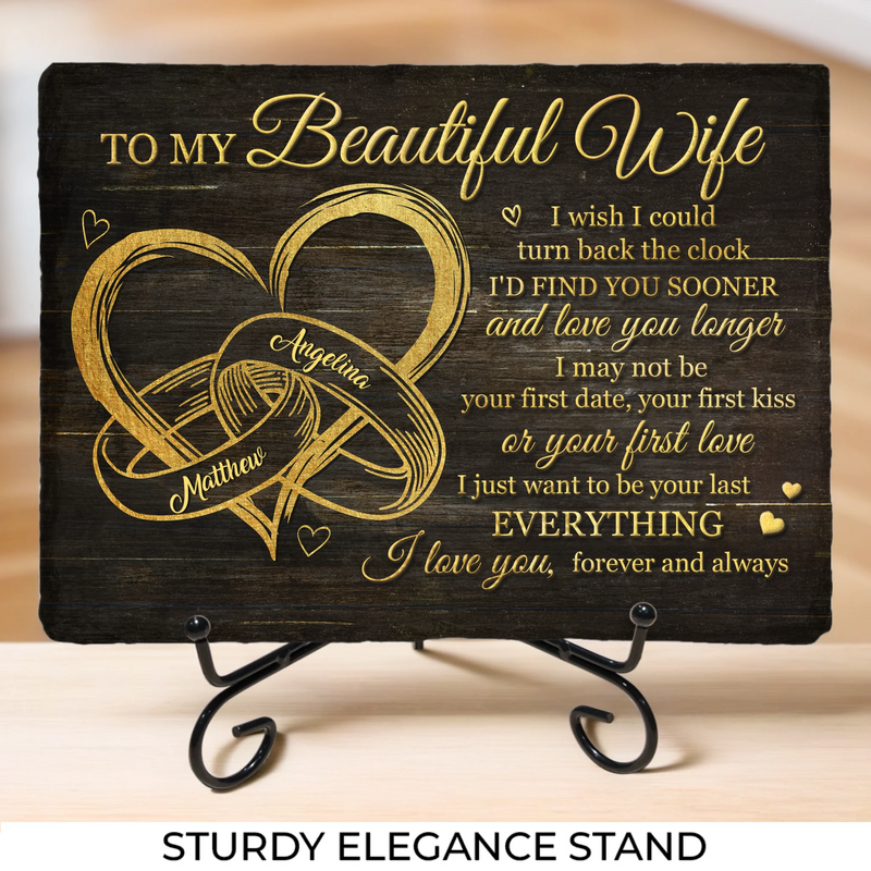 Custom Name Romantic Wife Gifts - Personalized Stone With Stand