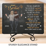 Custom Name Bestie Sister Gifts for Women - Personalized Stone With Stand