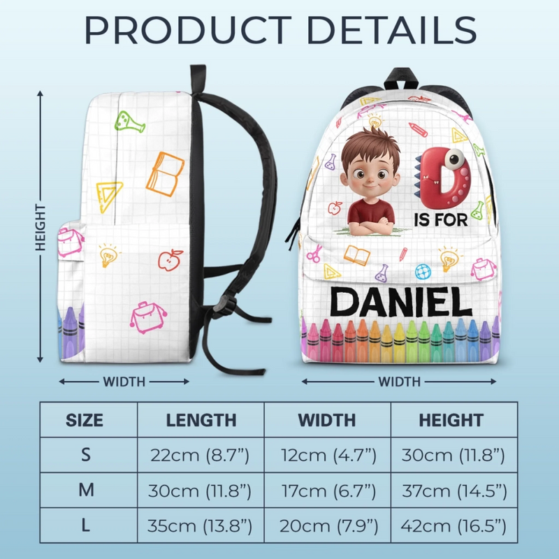 Custom Kids Backpack - Personalized Back To School Gifts For Kids - School Is My Playground