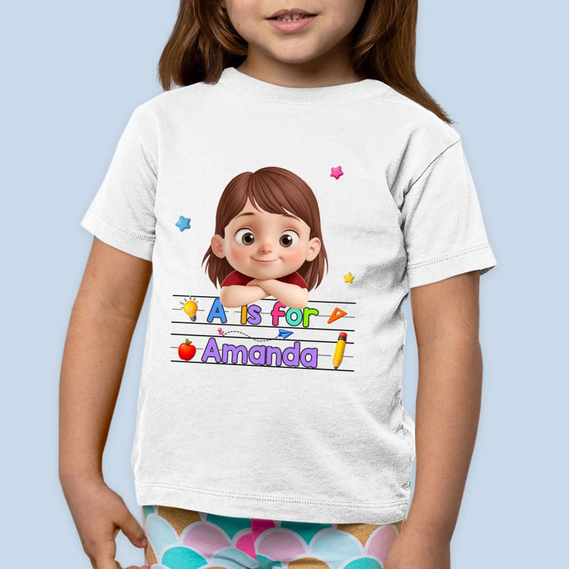 Custom Kids T-shirt - Personalized Back To School Gifts For Kids - Learning Starts With Me