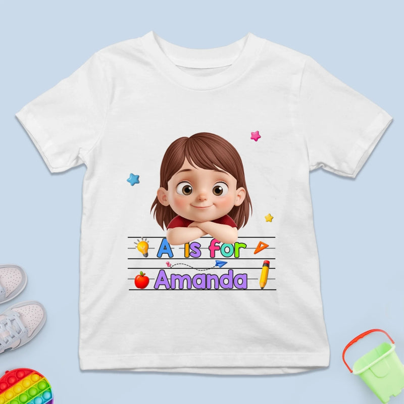 Custom Name Alphabet School Gifts for Girls - Personalized Apparel