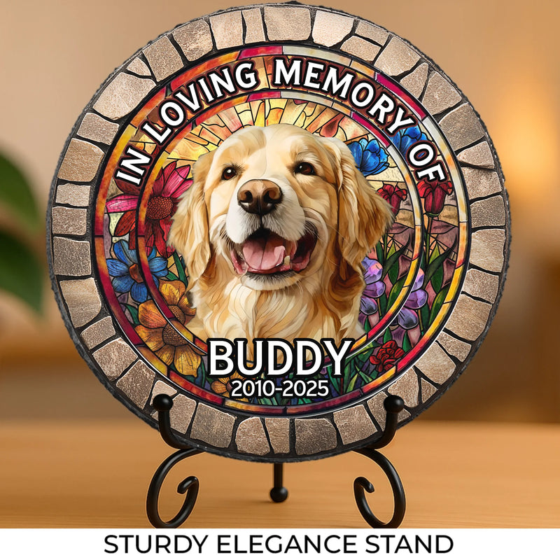 Custom Pet Photo Dog Memorial Gifts - Personalized Stone With Stand
