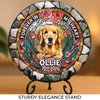 Custom Photo Forever In My Heart - Memorial Personalized Custom 3D Mosaic Faux Stained Glass Print Round Shaped Memorial Stone - Sympathy Gift For Pet Owners, Pet Lovers
