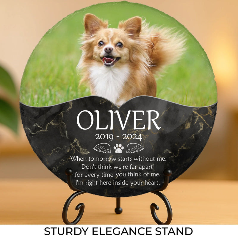Custom Pet Photo Memorial Gifts - Personalized Stone With Stand