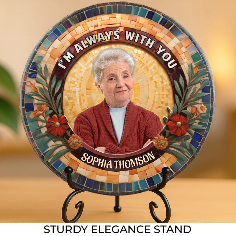 Custom Photo A Quiet Presence That Echoes Still - Memorial Personalized Custom Round Shaped Stone With Stand - Sympathy Gift For Family Members