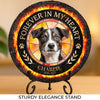 Custom Photo Forever My Fur Angel - Memorial Personalized Custom Round Shaped Stone With Stand - Sympathy Gift For Pet Owners, Pet Lovers