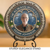 Custom Photo Your Love Still Guides Me - Memorial Personalized Custom Round Shaped Stone With Stand - Sympathy Gift For Family Members