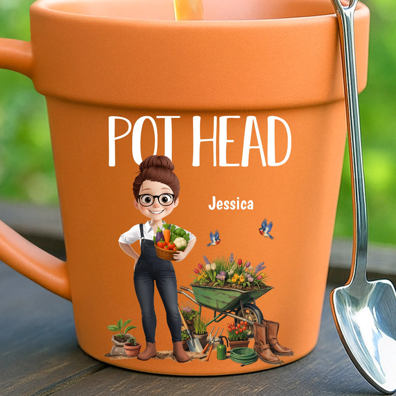 Custom Plant Pot Ceramic Mug - Personalized Garden Gifts For Gardeners - Plant Whisperer - Flower Pot Mug