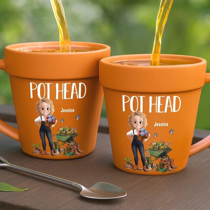 Custom Name Gardening Gifts for Plant Lovers - Personalized Plant Pot Mug