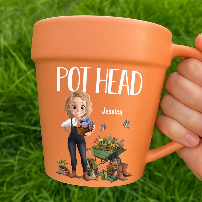 Custom Plant Pot Ceramic Mug - Personalized Garden Gifts For Gardeners - Plant Whisperer - Flower Pot Mug