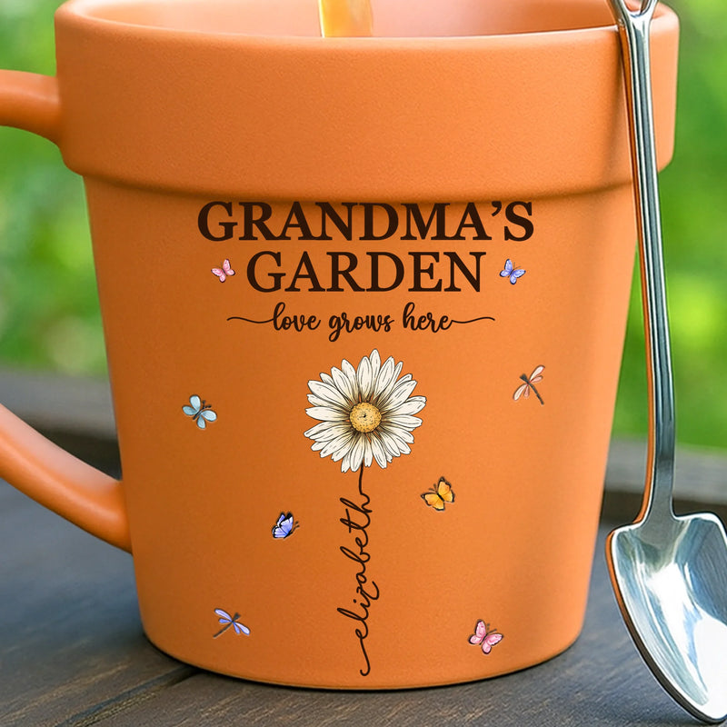 Grandma's Garden Floral Gardening Gift - Plant Pot Mug