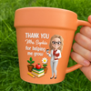 Custom Plant Pot Ceramic Mug - Personalized Back To School Gifts For Teachers - Thanks For Helping Me Bloom - Flower Pot Mug