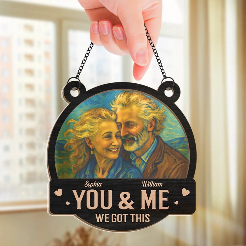 Custom Photo Window Hanging Suncatcher Ornament - Personalized Anniversary Wedding Gifts For Husband And Wife, Him And Her - Love That Lasts