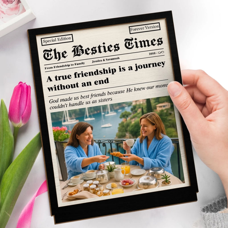 Custom Photo 2-Layered Wooden Plaque - Personalized Best Friend Birthday Gifts For Women - We Are Forever