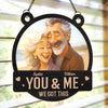 Custom Photo Window Hanging Suncatcher Ornament - Personalized Anniversary Wedding Gifts For Husband And Wife, Him And Her - Love Grows Stronger With Time