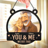 Custom Photo Window Hanging Suncatcher Ornament - Personalized Anniversary Wedding Gifts For Husband And Wife, Him And Her - Love Grows Stronger With Time