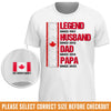 Custom Unisex T-Shirt With Design On Sleeve - Personalized Birthday Gifts For Dad, Grandpa - One Man, Many Roles