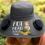 Custom Name Funny Gardening Gifts for Plant Lovers - Personalized Solar Fan Hat