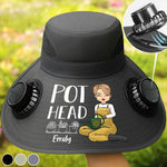 Custom Name Funny Gardening Gifts for Plant Lovers - Personalized Solar Fan Hat