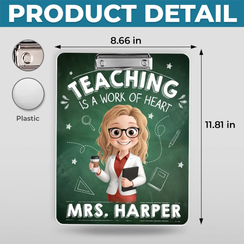 Custom Name Teacher Gifts - Personalized Acrylic Clipboard