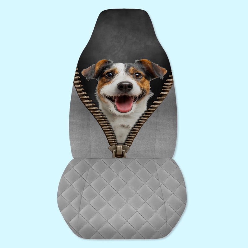 Custom Photo Car Seat Covers - Personalized Birthday Gifts For Dog Cat Lovers, Dog Dad And Mom, Cat Owners - Unzip Smiles With Your Pup