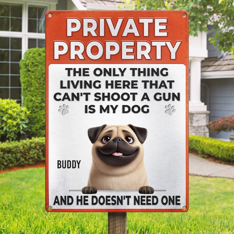 Custom Home Decor Metal Sign - Personalized  Birthday Gifts For Dog Lovers, Dog Dad And Mom - Knock At Your Own Risk