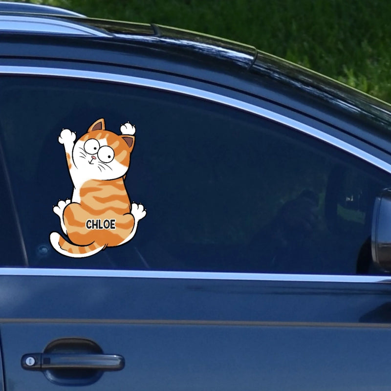 Custom RV Decal - Personalized Birthday Gifts For Cat Lovers, Cat Mom And Dad - Paw Prints And Cat Claws