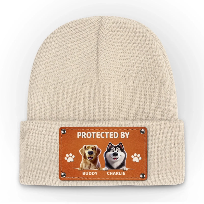 Custom Baby Beanie Hat - Personalized Baby Shower, Gender Reveal Gifts For New Moms, New Dads, New Parents, Dog Dad And Mom - Nap Safe, Dogs On Watch