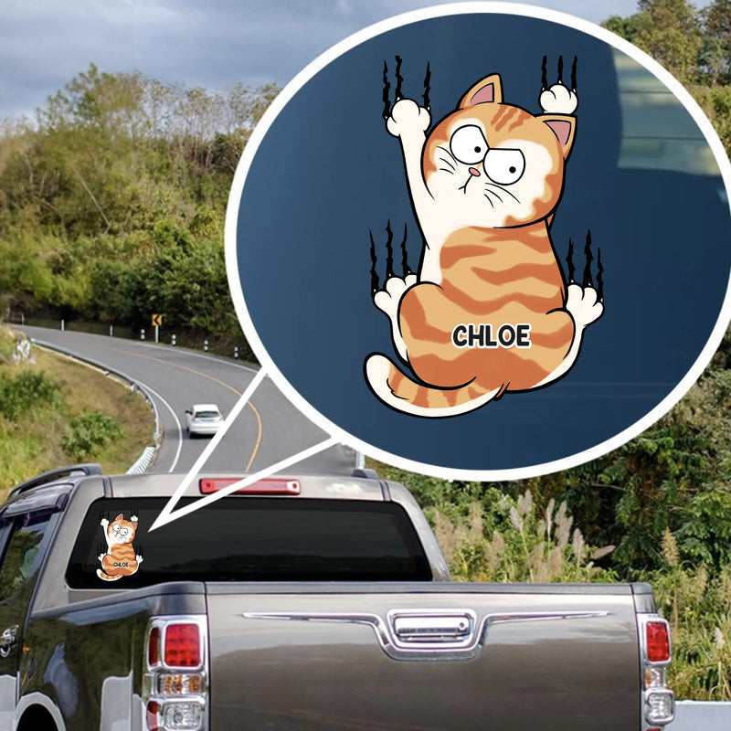 Custom RV Decal - Personalized Birthday Gifts For Cat Lovers, Cat Mom And Dad - Paw Prints And Cat Claws