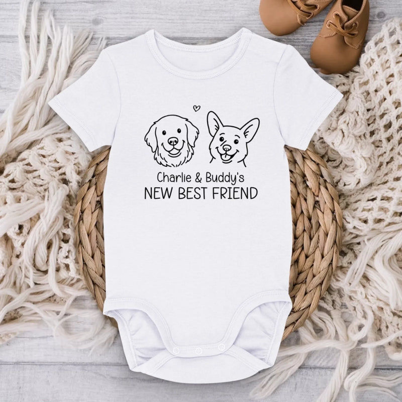 Custom Baby Onesie - Personalized Baby Shower, Gender Reveal Gifts For New Moms, New Dads, New Parents, Dog Dad And Mom - Newbie On The Dog Squad