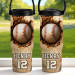 Custom Name Baseball Player Gifts - Personalized 30oz Tumbler with Handle