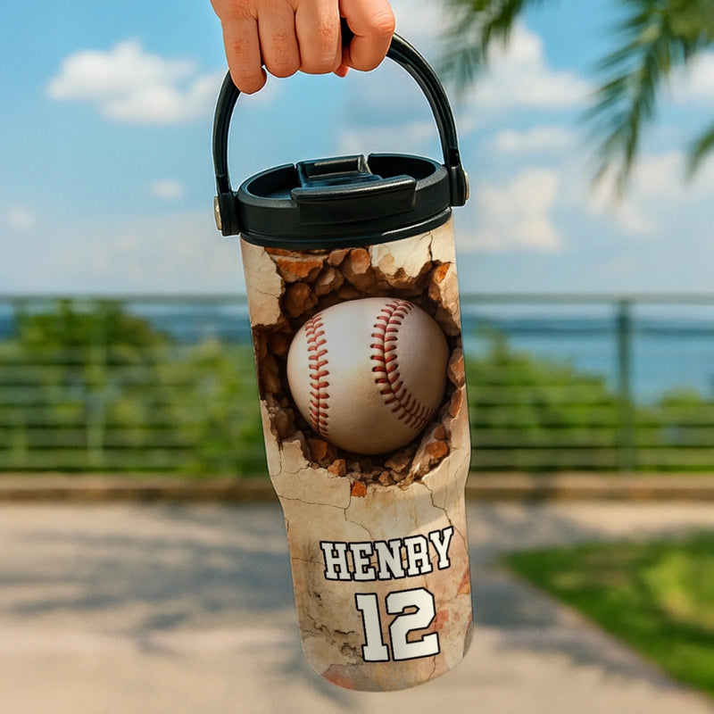 Custom Kids 30oz Tumbler With Handle - Personalized Back To School Gifts For Kids - Swing Hard, Play Like Pros