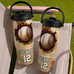 Custom Name Baseball Player Gifts - Personalized 30oz Tumbler with Handle
