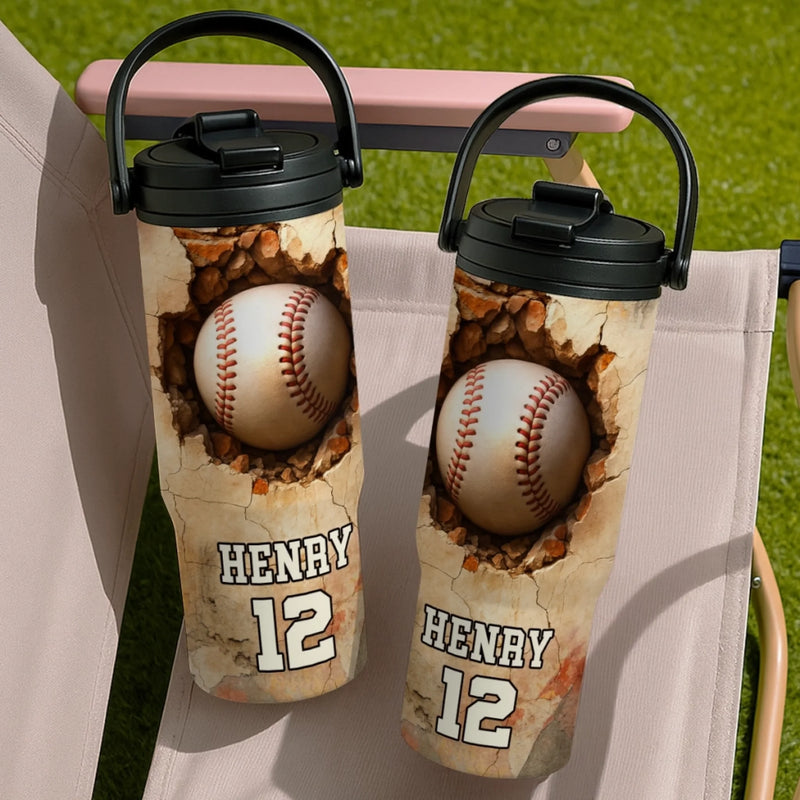 Custom Kids 30oz Tumbler With Handle - Personalized Back To School Gifts For Kids - Swing Hard, Play Like Pros