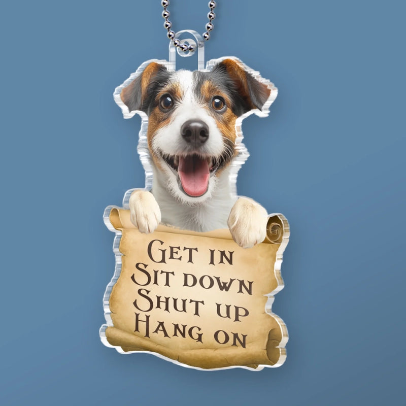 Custom Photo Acrylic Car Ornament - Personalized Birthday Gifts For Dog Cat Lovers, Dog Dad And Mom, Cat Owners - Paw Patrol In Action