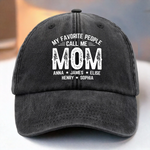 Custom Name Mom Gifts for Mothers - Personalized Washed Baseball Cap