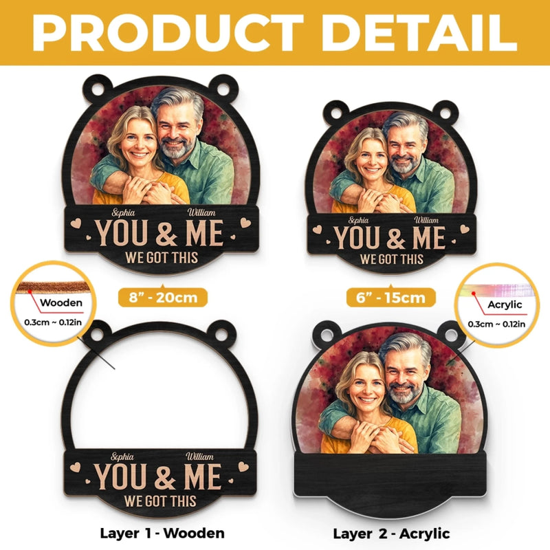 Custom Photo Window Hanging Suncatcher Ornament - Personalized Anniversary Wedding Gifts For Husband And Wife, Him And Her - Every Part Of Me Loves You