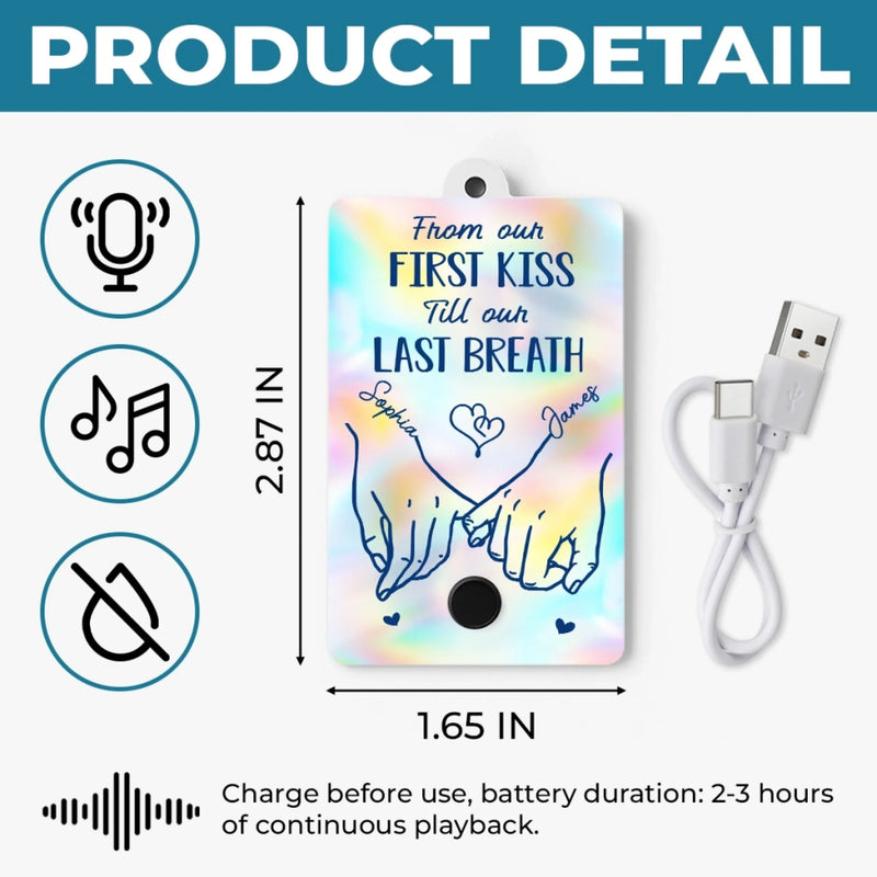 Custom Acrylic Keychain With Voice Recorder - Personalized Anniversary Wedding Gifts For Husband And Wife, Him And Her - Our Love, Our Journey