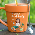 Custom Name Crazy Plant Lady Gifts for Women - Personalized Plant Pot Mug