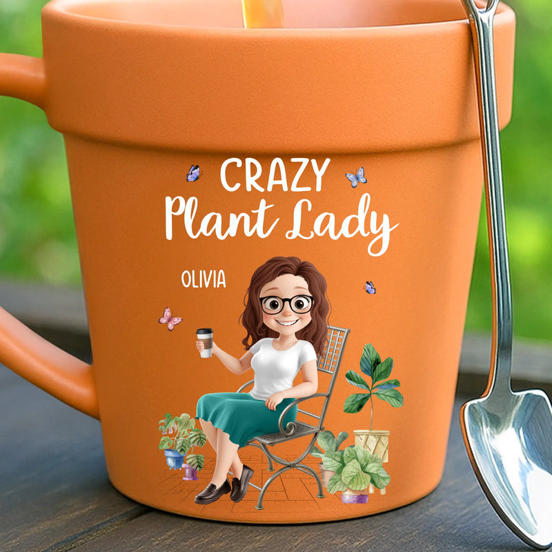Custom Name Crazy Plant Lady Gifts for Women - Personalized Plant Pot Mug