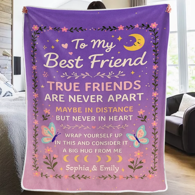 Custom Blanket - Personalized Best Friend Birthday Gifts For Women - Wrap Yourself In My Hug