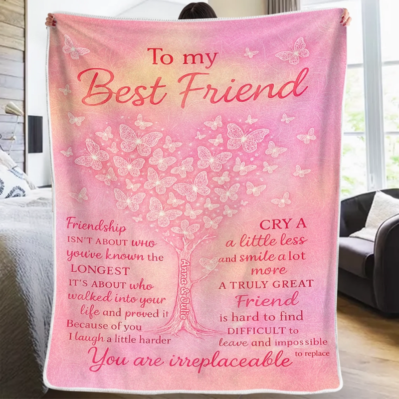 Custom Blanket - Personalized Best Friend Birthday Gifts For Women - True Friends Never Apart
