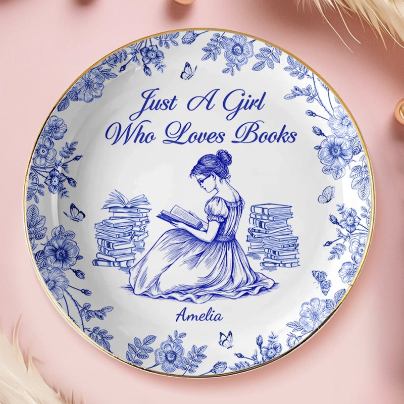 Custom Full-Print Round Jewelry Dish - Personalized Bookish Gifts For Book Lovers, Bookworms, Readers - Bookworm Vibes Only